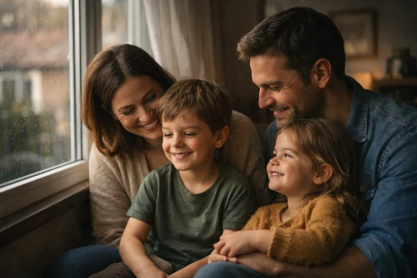 Analisis real de una foto de personas en casa tomada con celular cuando la luz es limitada