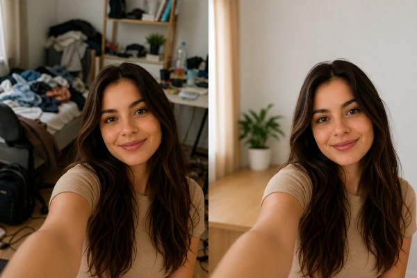 foto con fondo desordenado